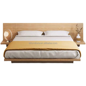 Cheap 3 Star Hotel Platform Bed Set Wooden Tatami Style Low Floor Twin Beds with <b>Headboard</b> <b>Panel</b> for Budget Hotel - Product Image 6