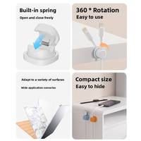 Nouveaux clips de fixation de câbles à ressort pour organisateur de câbles, lot de 6, clips de gestion de câbles de bureau, clips de câbles à ressort rotatifs à 360°