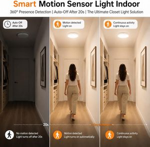 Wireless Rechargeable <b>LED</b> Ceiling <b>Light</b> <b>Motion</b> <b>Sensor</b> Remote Control No Wiring Installation - Product Image 4