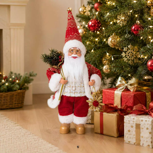 Vente en gros usine – Figurine de Père Noël debout de 40 cm avec chapeau pliable, poupée en tissu de Noël, ornement rustique pour table 2026 - Product Image 6