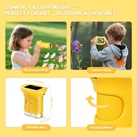 Microscopio de Bolsillo Mini para Niños Pequeños, 1000X, Juguete Educativo Ligero con Pantalla HD de 2.4 Pulgadas y 8 LED