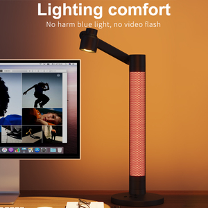 Modern Metal Smart LED Table <b>Lamp</b> with 360 Adjustable Beam RGB Color & Dimmable Via Rotation/WiFi TUYA APP <b>Control</b> Powered - Product Image 3