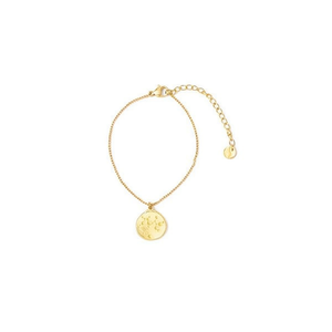 Bracciale in Acciaio Inossidabile Placcato Oro con Ciondolo a Moneta, Catena Regolabile, Gioielli da Donna - Product Image 2