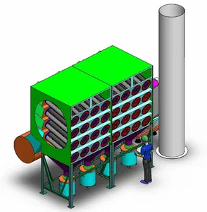 मोबाइल एकल stageTemperature Baghouse पल्स जेट धूल कलेक्टर धूल हटाने प्रणाली