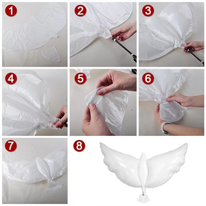 Nicro vente en gros 12 pouces ensemble de ballons commémoratifs colombe oiseau blanc mémorial célébration funéraire vie blanc paix ballons en Latex - Product Image 6