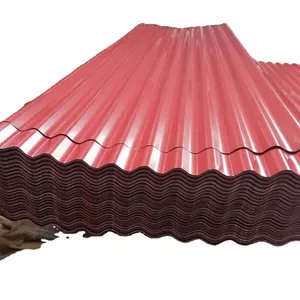 Matériaux de construction Feuille de toiture ondulée galvanisée Feuille de toiture en métal de fer à revêtement de couleur Zinc