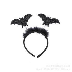 Chapeau magique d'Halloween All Saints en tissu écologique de haute qualité pour adulte, avec toile d'araignée, chauve-souris, coiffure à fermoir et cornes de démon pour fantôme - Product Image 2