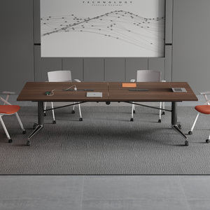 Hiện Đại Bằng Gỗ Di Chuyển Lật Top Đào Tạo Bảng Có Thể Gập Lại Và Stackable Phòng Họp Bàn Với Bánh Cho Đào Tạo Phòng - Product Image 3