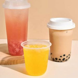 Film d'étanchéité transparent en plastique souple personnalisé en forme de U pour gobelets à thé au lait Boba, impression PP, diamètre 95 mm - Product Image 1