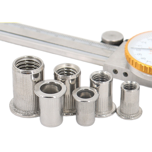 Tuerca de remache de cabeza plana de acero inoxidable 304 Tuerca de remache de cabeza hexagonal de grano recto chapada en zinc métrica/imperial moleteada - Product Image 3
