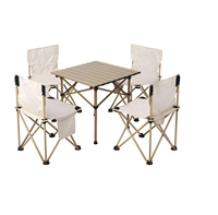 Ensemble de table et chaises pliantes légères pour le camping en plein air, 5 pièces, table de pique-nique portable, logo personnalisé pour la plage, la salle de sport