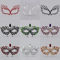 Masque demi-visage de luxe européen et américain orné de strass pour fêtes d'Halloween, événements d'anniversaire, bals masqués et mariages
