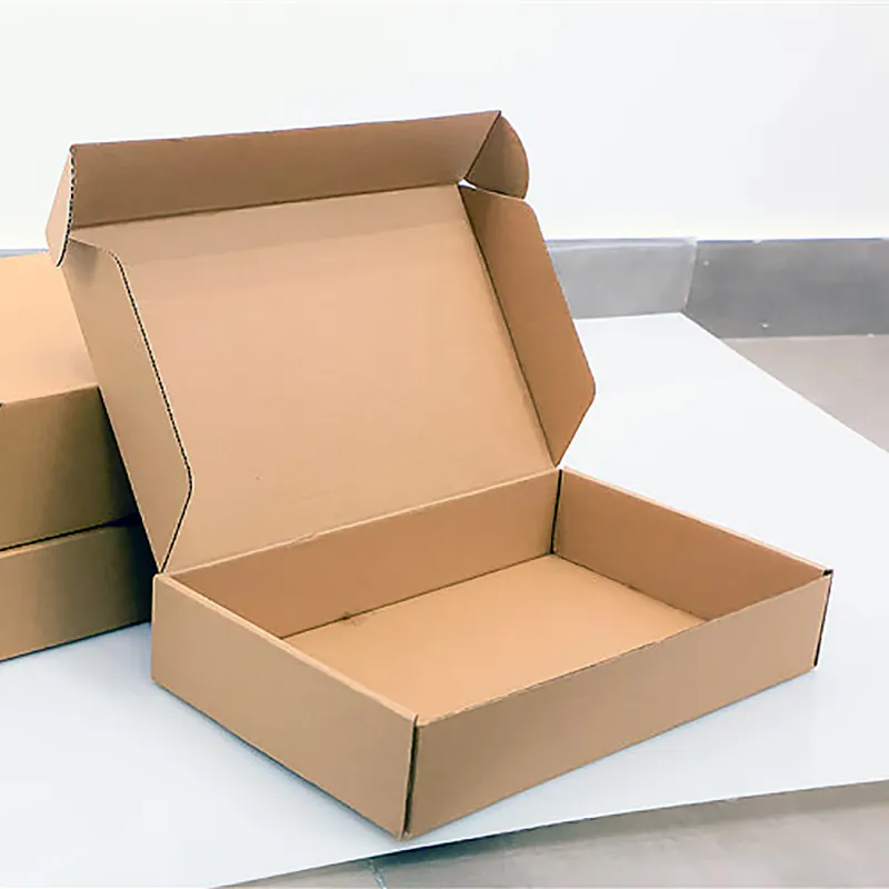 Paquete plano impreso con logotipo personalizado, caja de cartón de embalaje, troquelado corrugado, plegable, Kraft, envío, caja de correo, caja de correo