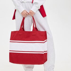 <b>Large</b> Capacity Women's Canvas Tote <b>Bag</b> Custom Embroidered Logo DIY Weekender Travel <b>Beach</b> Shopping Cotton Canvas Summer Open - Product Image 2