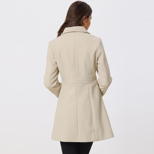 Classico Cappotto Invernale da Donna in Lana, Lungo e Monopetto, Caldo e Confortevole, Tinta Unita, Taglie Grandi, Stile Inglese - Product Image 6