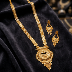 Colliers longs plaqués or 14K 18K 24K en laiton, design floral, style indien, bijoux de mode en gros - Product Image 6