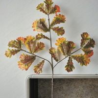 Automne couleur à feuilles persistantes artificielle Polyester feuilles de chêne vert Thanksgiving mariage sol extérieur Vase remplissage Table pièce maîtresse