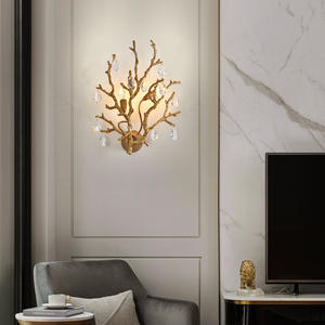 New Style Vintage Creative Wall Sconce Bedroom Living Room Luxury <b>Tree</b> Branch Crystal Wall Lamp - Product Image 4