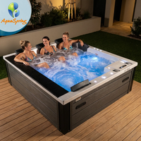 Bain à remous de luxe pour 3 personnes avec contrôle Balboa, bain à remous extérieur autoportant, spa avec hydromassage et massage par air, 51 jets, spa de 2 m