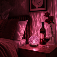 Lampe de table LED à effet d'ondulation d'eau, veilleuse en acrylique, éclairage d'ambiance, commande tactile pour la décoration de chambre à coucher et de chevet
