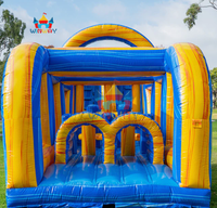 Parcours d'obstacles gonflable avec toboggan aquatique et château gonflable combiné Toboggan aquatique d'été pour enfants en plein air