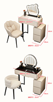 Coiffeuse moderne 2025 en chêne réglable avec miroir LED, plateau en bois, 3 tiroirs, tabouret, pour chambre, hôtel, salon