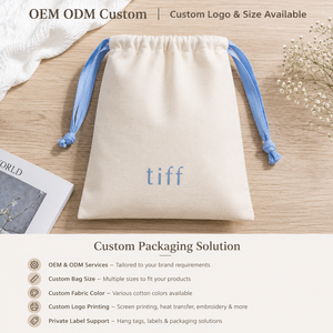 <span class=keywords><strong>Sac</strong></span> à Cordon Réutilisable en Toile 100% Coton avec Logo Personnalisé, <span class=keywords><strong>Sac</strong></span> <span class=keywords><strong>Cadeau</strong></span>, <span class=keywords><strong>Sac</strong></span> Anti-Poussière - Product Image 3