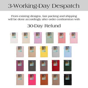 Hongbo, superventas, 21 colores, A6, hoja de mosca suelta de cuero de guijarro para Carpeta de presupuesto de lujo con ranuras para tarjetas y un lazo elástico para bolígrafo - Product Image 3