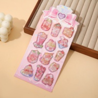 Autocollants 3D Stéréo Scintillants à l'Eau pour Filles, Motifs Dessins Animés, Paillettes, Récompenses pour Enfants, Décorations DIY pour Journaux