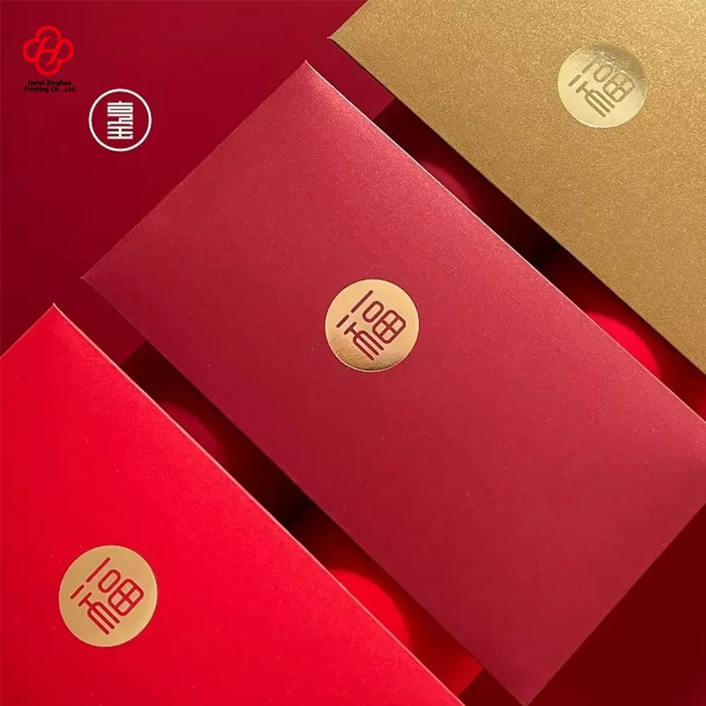 Hong Kong Version Customized Logo Printing Gold Blessing Red Envelope Creative Corporate Champagne Gold Paper Envelope Bag