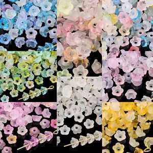 Acrylic Flower Beads 5.5x6mm Gradient Gold Sprinkled Lily Of The Valley For Jewelry Making DIY <b>Accessories</b> Bulk Loose Beads - Product Image 1