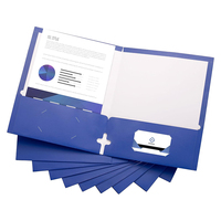 Carpetas de Papel Ecológicas Personalizadas con 2 Bolsillos, Impresión CMYK, con Logotipo, Carpetas Escolares para Documentos