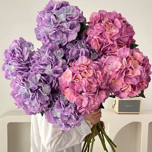Flor Artificial de Hortensia Diana, Rama Larga de 85 cm, 144 Cabezas de Flor Grandes, Arreglo Floral de Seda, Decoración para Bodas y Hogar - Product Image 3
