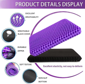 Bantal Duduk Ergonomis Ortopedi yang Dapat Disesuaikan, Bantalan Bokong TPE Pereda Stres, Gel Pendingin, Pereda Nyeri Tulang Ekor, Bantal Duduk Mobil - Product Image 2