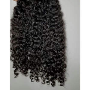 Cheveux Funmi de qualité supérieure, super double trame, vierges, cuticules alignées, mèches de cheveux brésiliens, boucles pixie Funmi, couleur noire naturelle - Product Image 4