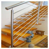 ACE Balustrade Ronde Balcon Terrasse Pont Escalier Acier Inoxydable Noir Tige de Tuyau Barre Garde-Corps Pour Villa Maison Avec Main Courante Supérieure
