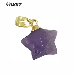 WT-P1308 New! Multi Natural Gemstone Pendant Factory Directly Sprcial Design Pendant Mini Star Shape 24 K Gold Hat Pendant