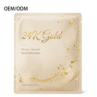 Masque facial en feuille d'or 24 carats OEM/ODM sous marque privée – Soin raffermissant, hydratant, anti-âge, boostant l'éclat pour tous types de peau