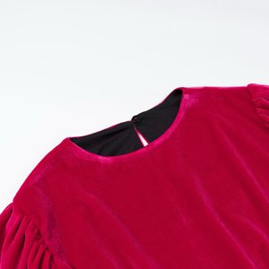 Atasan wanita model O-neck longgar bergaya retro, modis dan kasual untuk tahun 2026, lengan pendek. - Product Image 3