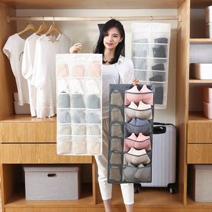 Dual-Sided <b>Wall</b> Shelf Hanging Closet Organizer Fabric Mesh Pockets Hanging <b>Storage</b> Bag for Bra Socks Underwear and Cloths - Product Image 3