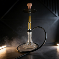 Chicha arabe mini portable à prix de gros, avec pot en verre rond, tuyau en silicone à tube unique et clip à ressort