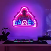 Enseignes au néon en acrylique en gros-Lumières de logo LED personnalisées imprimées UV pour salles de jeux et entreprises, décoration murale RVB durable