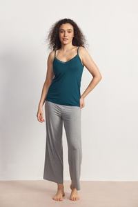 Conjunto de Pijama para <span class=keywords><strong>Mujer</strong></span> con Camisola de Tirantes Finos de Encaje y Pantalones Largos, Ropa de Dormir Suave al Tacto - Product Image 5