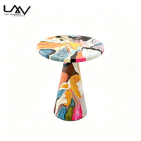 Table d'appoint ronde de luxe de style designer pour salon de villa, table d'angle de canapé en bois coloré pour chambre d'hôtel, mobilier