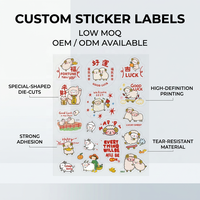 Autocollants personnalisés imprimés pour le Nouvel An chinois 2027, motif mouton, étiquettes autocollantes pour emballage cadeau, fournisseur en gros