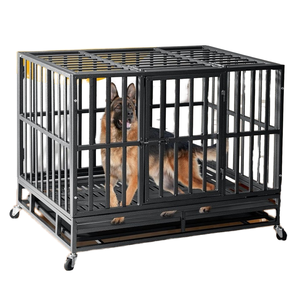 ODM OEM Custom Heavy Duty Puerta doble Animal grande Refuerzo Placa base Max Alta ansiedad Indestructible Caja para perros - Product Image 4