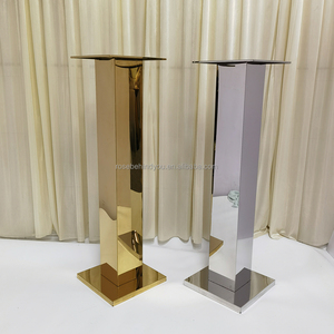 Đám cưới vàng thép không gỉ plinths hoa đứng Bảng trang trí phụ kiện đám cưới centerpieces - Product Image 6