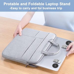 Portable Foldable Laptop Stand Computer <strong>Keyboard</strong> <strong>Riser</strong> with 2 Adjustable Angles, Self-Adhesive Invisible Notebook Stand for Desk - Product Image 5