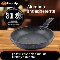 Poêle à frire plate antiadhésive en aluminium effet marbre et granit pour la maison et l'hôtel, plusieurs tailles (20/22/24/26/28/30 CM) – Vente en gros