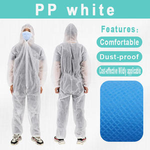 Certificat CE OEM Accepté Blanc <span class=keywords><strong>PP</strong></span> PE Microporeux Jetable Antistatique Hazmat Costumes Respirant Peintres Combinaisons - Product Image 4
